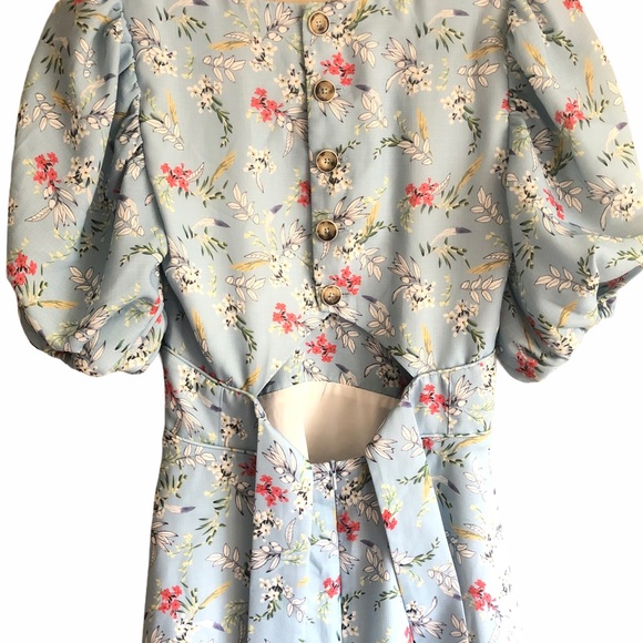 N12H CHARLOTTE DRESS FLORAL PRINTS PUFFY SLEEVES - Picture 5 of 6